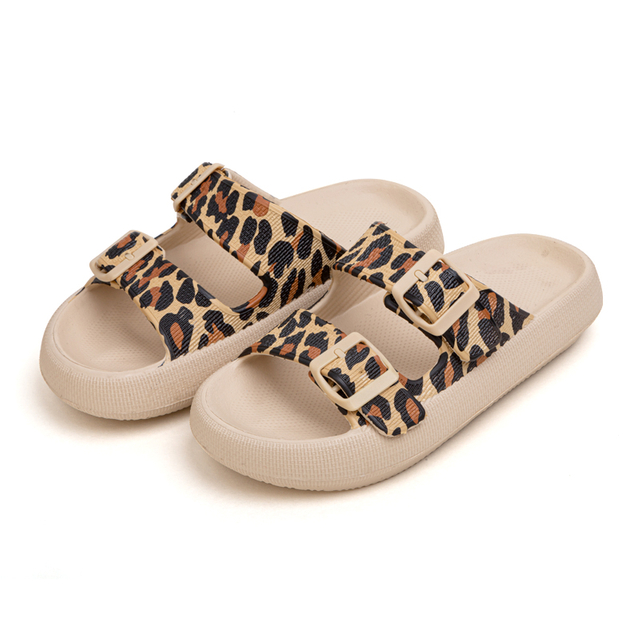 Women Men Cloud Slippers Double Adjustable Buckle Cloud Slides