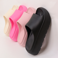 Summer Beach Wear Eva Indoor Outdoor Pillow Slippers Wedge Slides for Women 