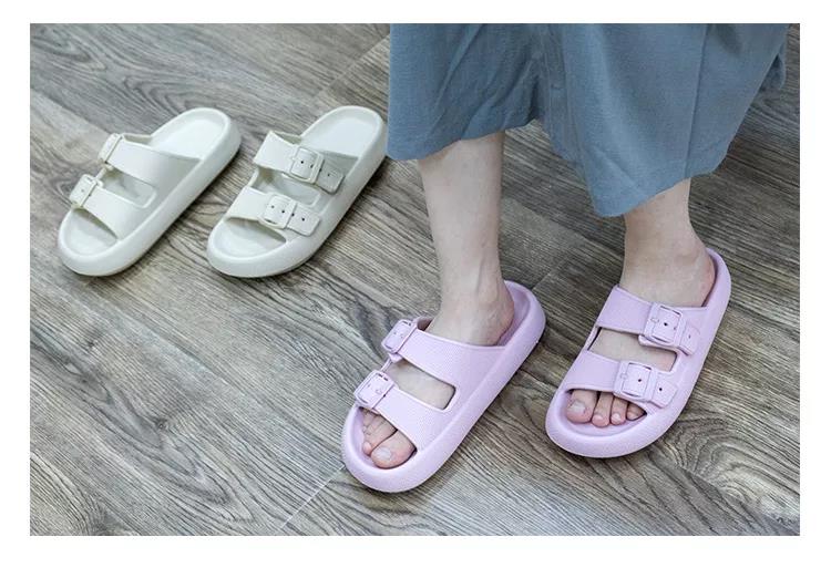 Double Adjustable Buckle Cloud wholesale Slippers 