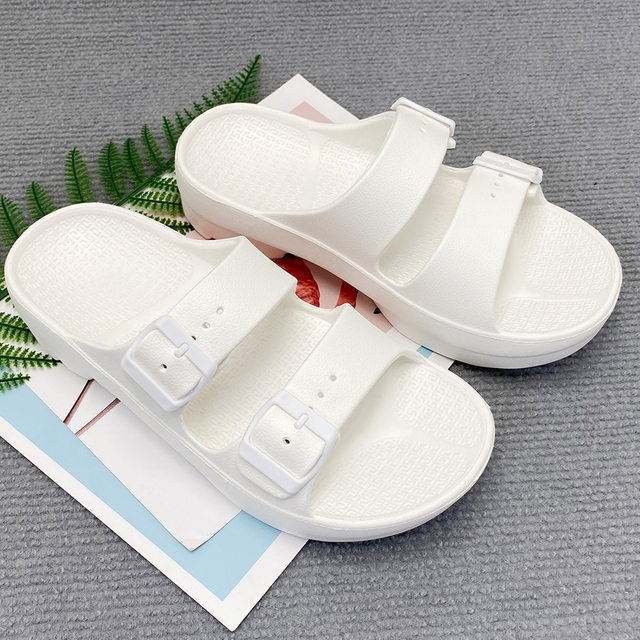  Double Buckle Platform Sandals