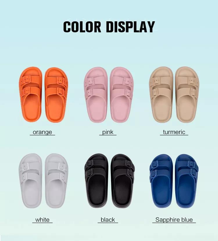 Double Adjustable Buckle Cloud Slippers 
