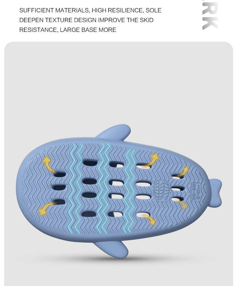 custom colorful EVA bathroom shark slippers 