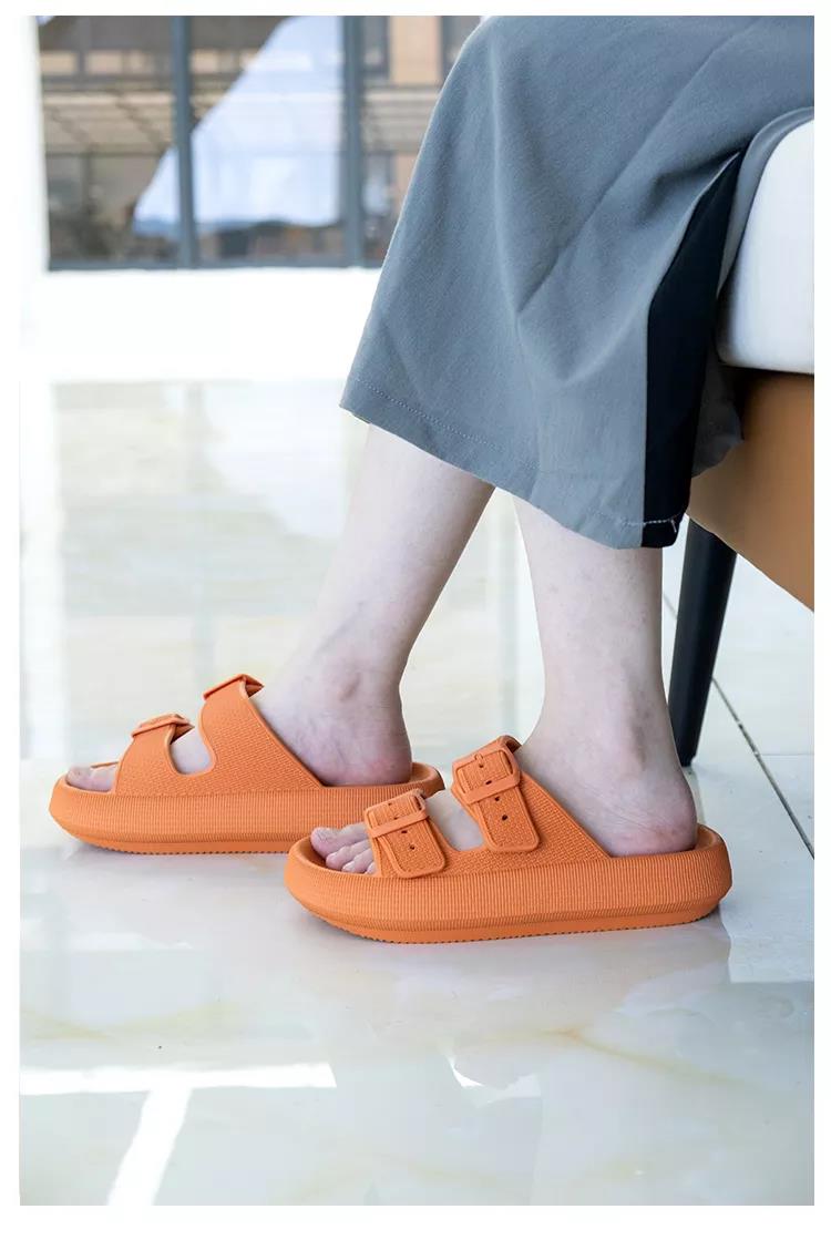 Double Adjustable Buckle Cloud Slippers 