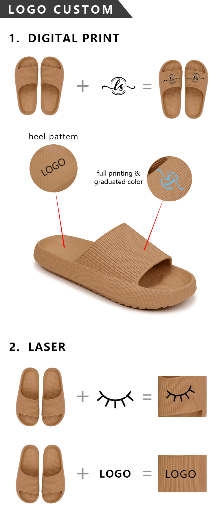 Solid color custom slippers