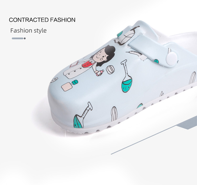 Women's Medical Shoes Printing Nurse Clogs