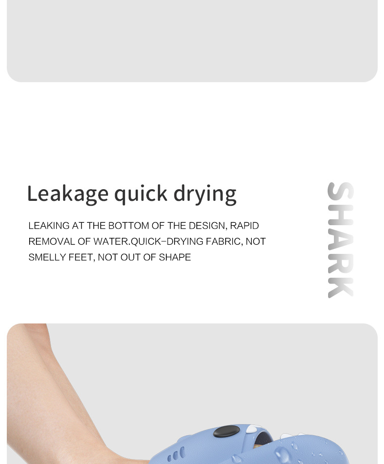 custom colorful EVA bathroom shark slippers 